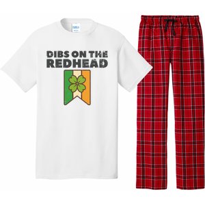 Retro St Patricks Day Dibs On The Redhead Funny Pajama Set