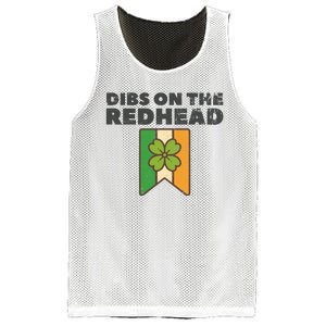 Retro St Patricks Day Dibs On The Redhead Funny Mesh Reversible Basketball Jersey Tank