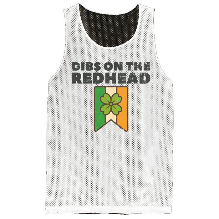 Retro St Patricks Day Dibs On The Redhead Funny Mesh Reversible Basketball Jersey Tank