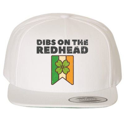 Retro St Patricks Day Dibs On The Redhead Funny Wool Snapback Cap