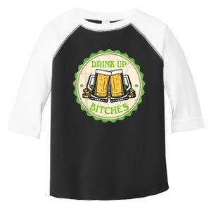 Retro St Patricks Day Drink Up Bitchs Shamrock Clover Beer Gift Toddler Fine Jersey T-Shirt