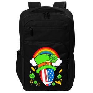 Rugby St Patricks Day Usa Flag Rainbow Shamrock Clover Funny Gift Impact Tech Backpack