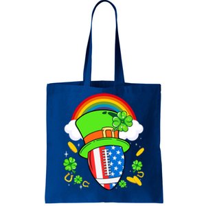 Rugby St Patricks Day Usa Flag Rainbow Shamrock Clover Funny Gift Tote Bag