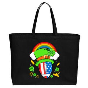 Rugby St Patricks Day Usa Flag Rainbow Shamrock Clover Funny Gift Cotton Canvas Jumbo Tote