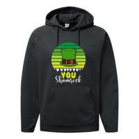 Retro St Patrick Day Leprechaun Hat You Shamrock Performance Fleece Hoodie