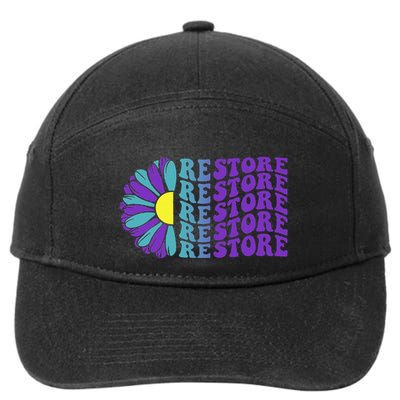Restore Suicide Prevention Awareness Sunflower 7-Panel Snapback Hat