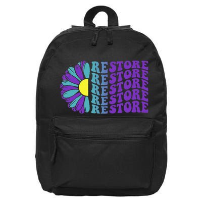 Restore Suicide Prevention Awareness Sunflower 16 in Basic Backpack