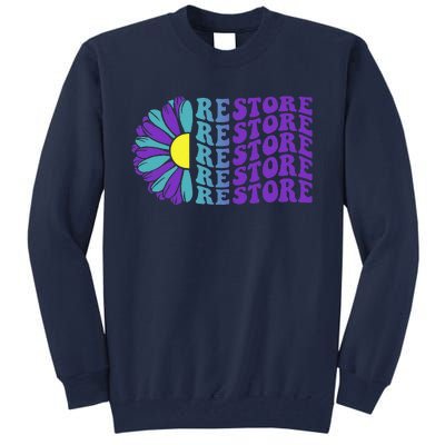 Restore Suicide Prevention Awareness Sunflower Tall Sweatshirt