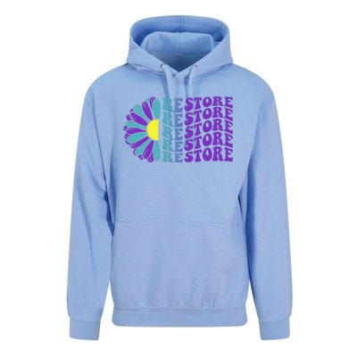 Restore Suicide Prevention Awareness Sunflower Unisex Surf Hoodie