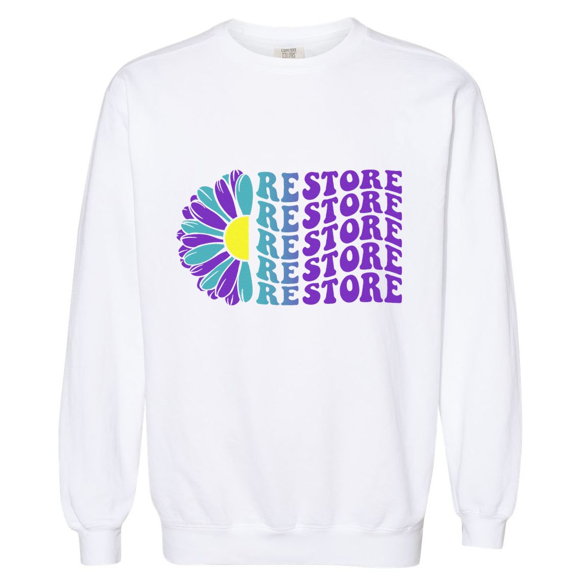 Restore Suicide Prevention Awareness Sunflower Garment-Dyed Sweatshirt