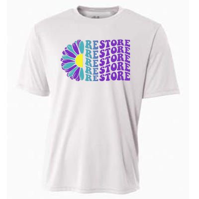 Restore Suicide Prevention Awareness Sunflower Cooling Performance Crew T-Shirt