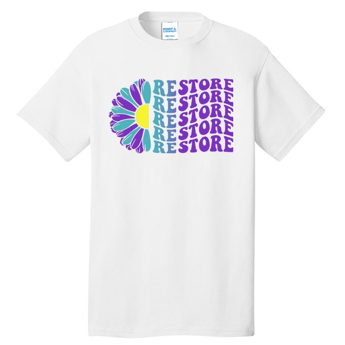 Restore Suicide Prevention Awareness Sunflower Tall T-Shirt