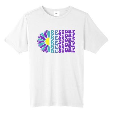 Restore Suicide Prevention Awareness Sunflower Tall Fusion ChromaSoft Performance T-Shirt