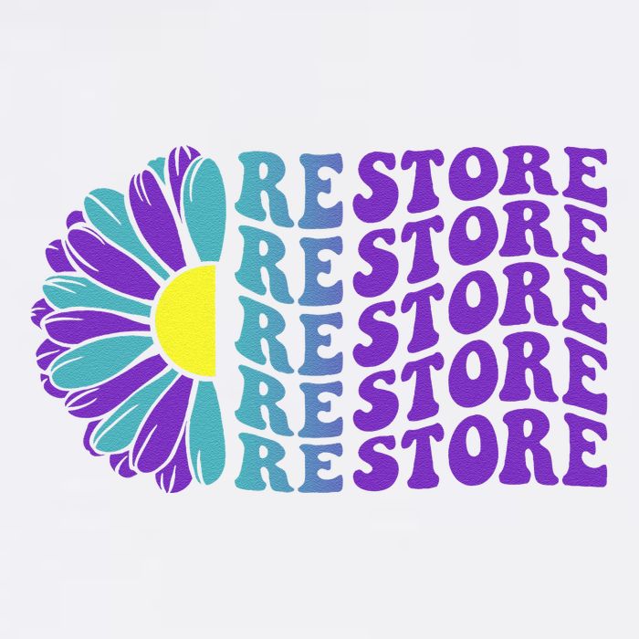 Restore Suicide Prevention Awareness Sunflower Flat Bill Trucker Hat