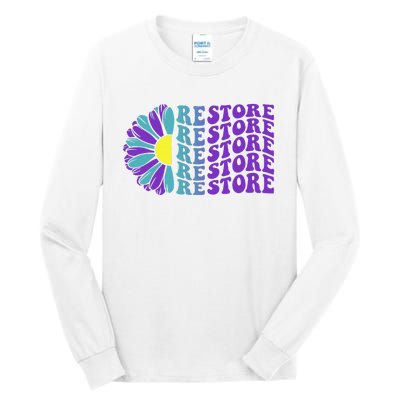 Restore Suicide Prevention Awareness Sunflower Tall Long Sleeve T-Shirt