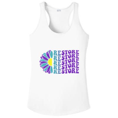 Restore Suicide Prevention Awareness Sunflower Ladies PosiCharge Competitor Racerback Tank