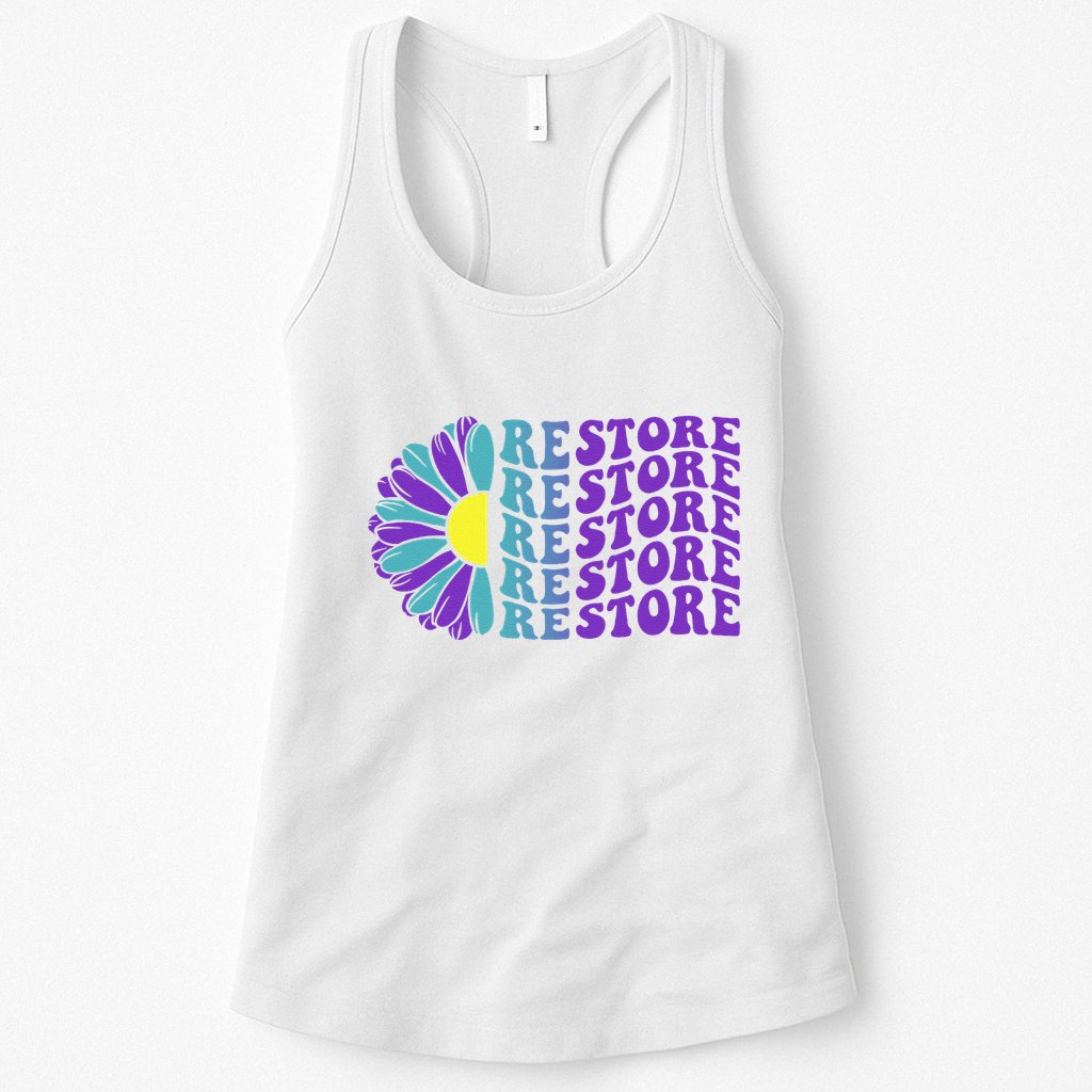 Restore Suicide Prevention Awareness Sunflower Womens Tank Top