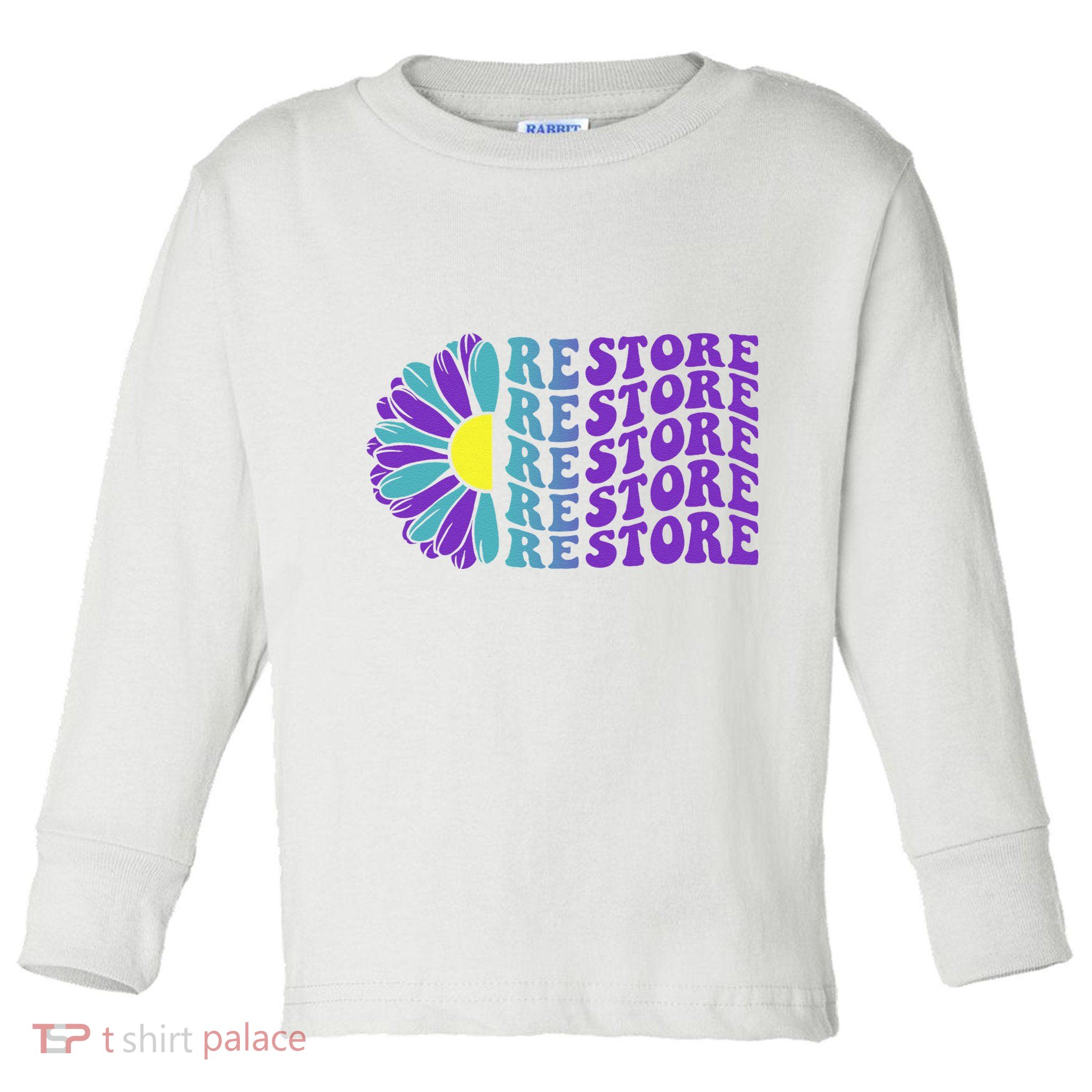 Restore Suicide Prevention Awareness Sunflower Toddler Long Sleeve Shirt