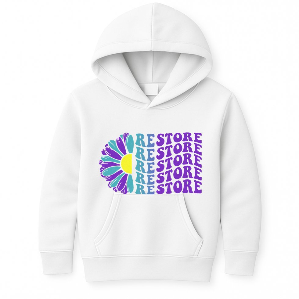 Restore Suicide Prevention Awareness Sunflower Kids Hoodie