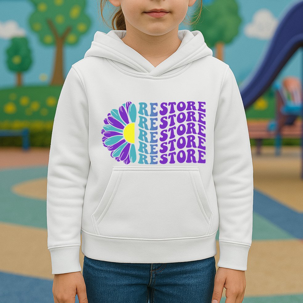 Restore Suicide Prevention Awareness Sunflower Kids Hoodie