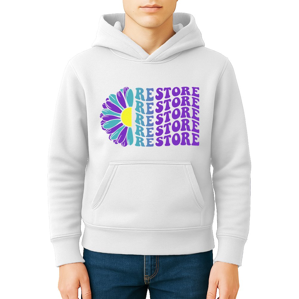 Restore Suicide Prevention Awareness Sunflower Kids Hoodie