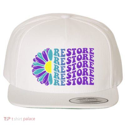 Restore Suicide Prevention Awareness Sunflower Wool Snapback Cap