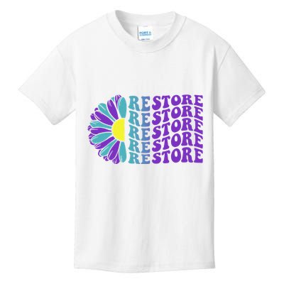 Restore Suicide Prevention Awareness Sunflower Kids T-Shirt