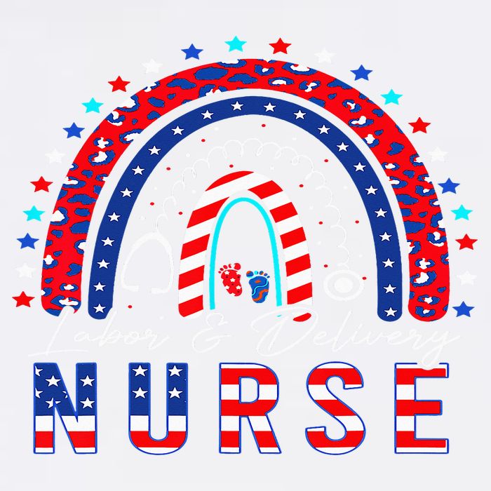 Rainbow Stethoscope Patriotic Labor Delivery Nurse 4Th July  11oz C Handle Ceramic Mug