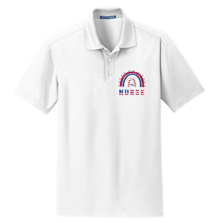 Rainbow Stethoscope Patriotic Labor Delivery Nurse 4Th July  Dry Zone Grid Polo