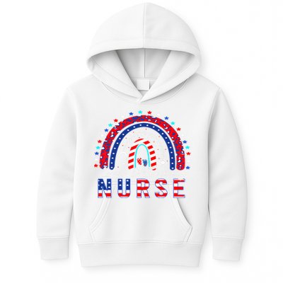 Rainbow Stethoscope Patriotic Labor Delivery Nurse 4Th July  Kids Hoodie