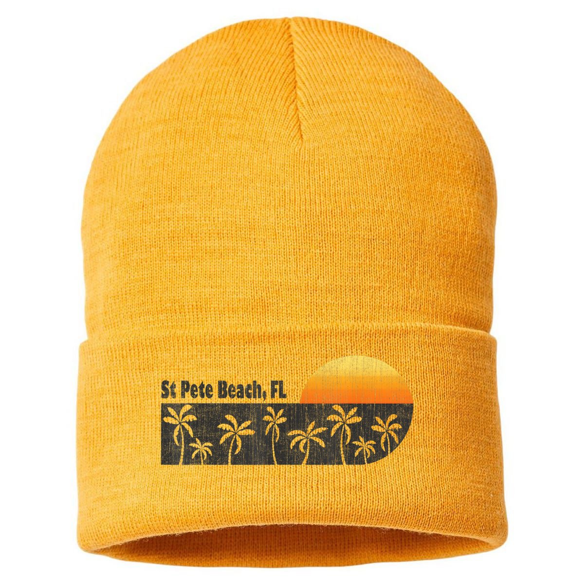 Retro St Pete Beach Florida Beach Sustainable Knit Beanie