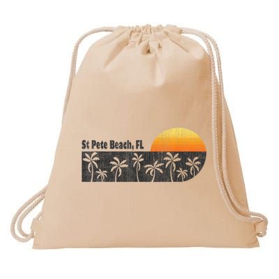 Retro St Pete Beach Florida Beach Drawstring Bag