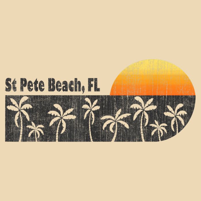 Retro St Pete Beach Florida Beach Drawstring Bag