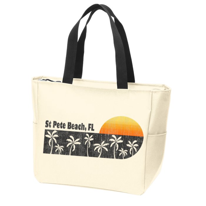 Retro St Pete Beach Florida Beach Zip Tote Bag