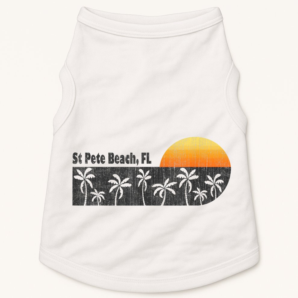 Retro St Pete Beach Florida Beach Doggie Tank