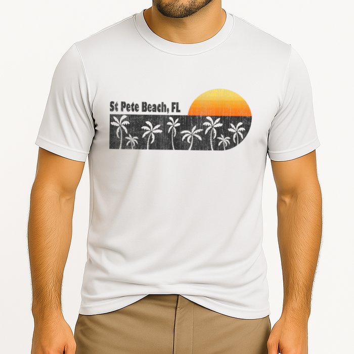 Retro St Pete Beach Florida Beach Cooling Performance Crew T-Shirt