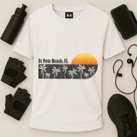 Retro St Pete Beach Florida Beach Cooling Performance Crew T-Shirt