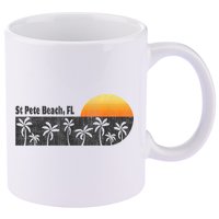 Retro St Pete Beach Florida Beach 11oz C Handle Ceramic Mug