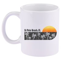 Retro St Pete Beach Florida Beach 11oz C Handle Ceramic Mug