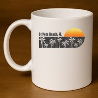Retro St Pete Beach Florida Beach 11oz C Handle Ceramic Mug