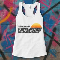 Retro St Pete Beach Florida Beach Womens Tank Top