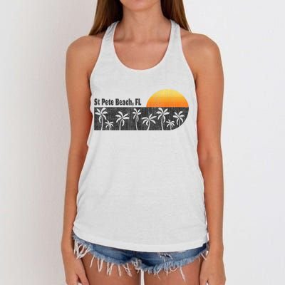 Retro St Pete Beach Florida Beach Women's Knotted Racerback Tank