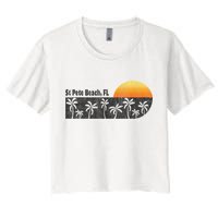 Retro St Pete Beach Florida Beach Women's Crop Top Tee