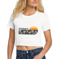 Retro St Pete Beach Florida Beach Women's Crop Top Tee