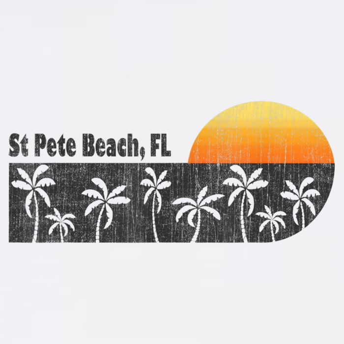 Retro St Pete Beach Florida Beach Women's Crop Top Tee