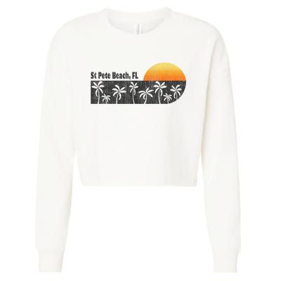 Retro St Pete Beach Florida Beach Cropped Pullover Crew