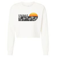 Retro St Pete Beach Florida Beach Cropped Pullover Crew
