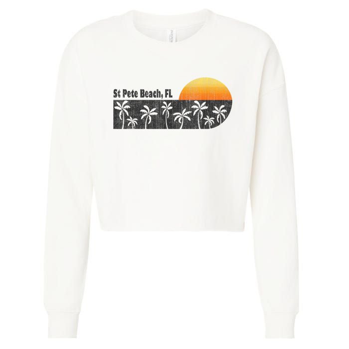 Retro St Pete Beach Florida Beach Cropped Pullover Crew