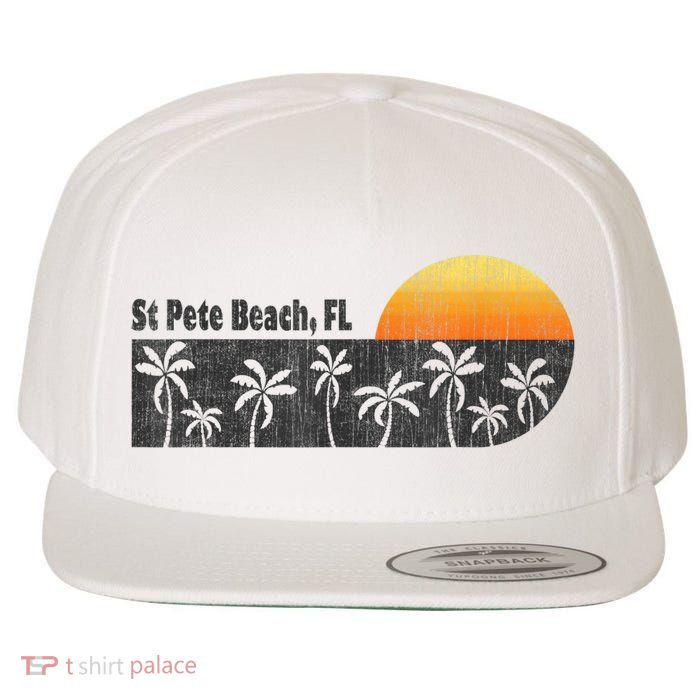 Retro St Pete Beach Florida Beach Wool Snapback Cap