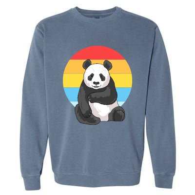 Retro Sunset Panda Vintage Panda Great Gift Garment-Dyed Sweatshirt